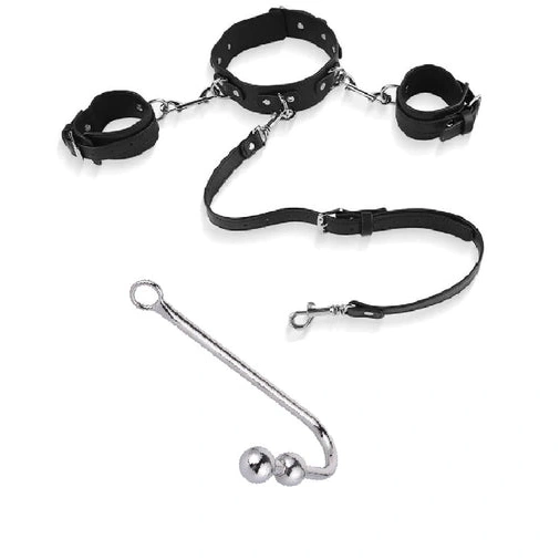 Beaded Collar and 5334 Cuffs Anal with Hook Elegant 0722